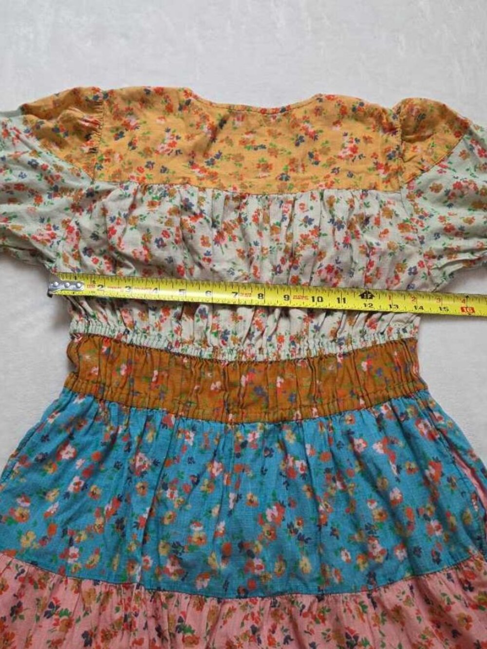XSP By Anthropologie Tiered & True floral maxi prairie dress XS Petite #4 - Picture 9 of 12